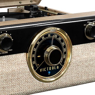 Victrola Wood Bluetooth Mid Century Record Player with 3-speed Turntable & Radio
