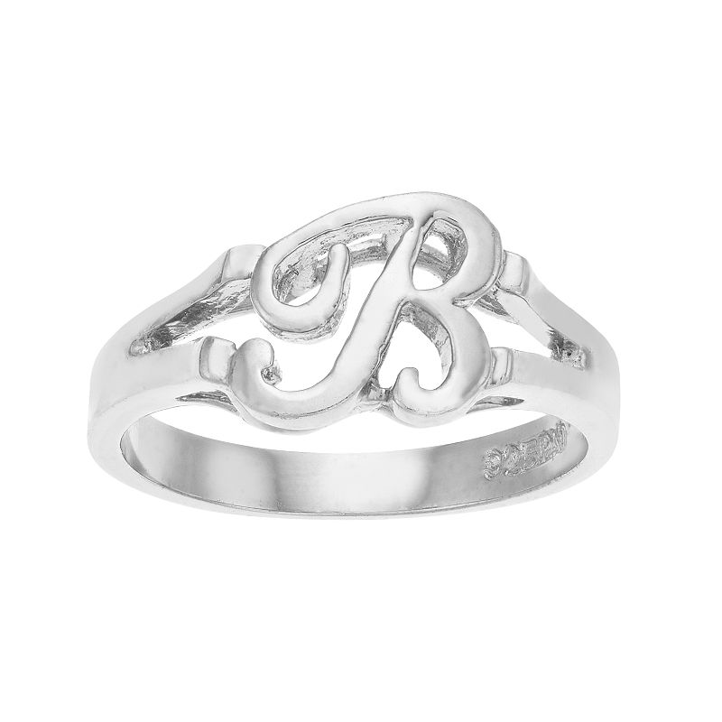 Traditions Jewelry Company Sterling Silver Initial Ring, Women's, Size: 5, B