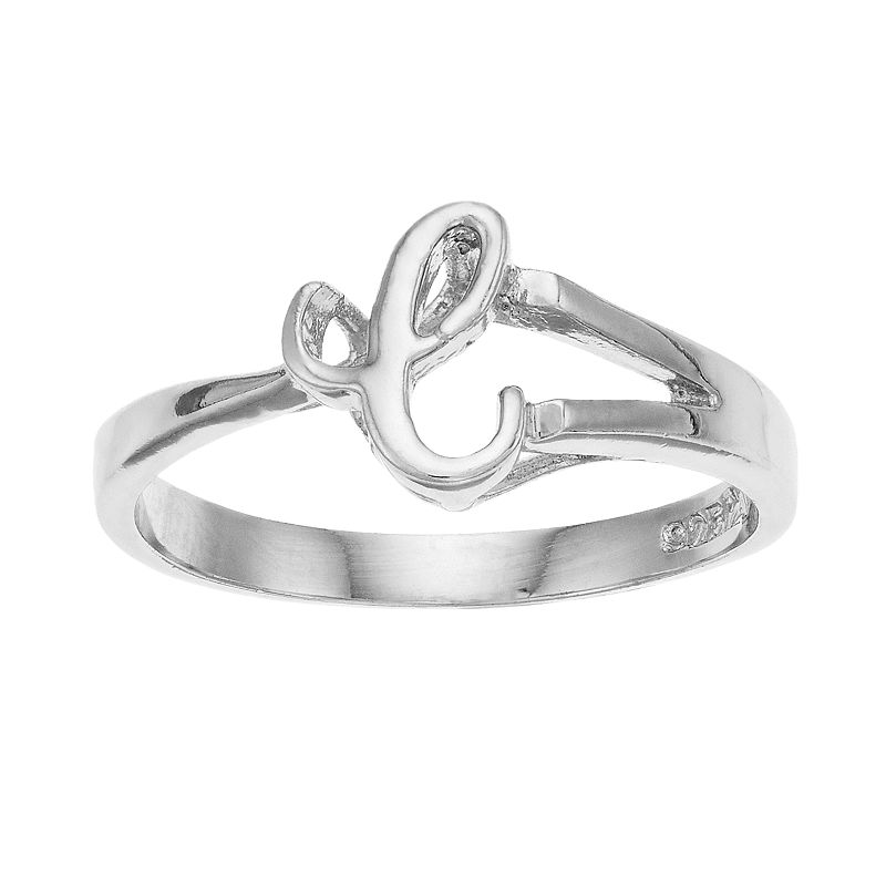 Traditions Jewelry Company Sterling Silver Initial Ring, Women's, Size: 10