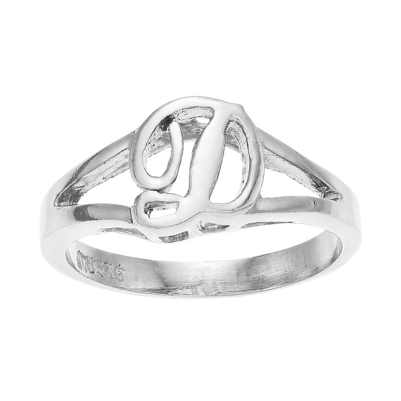 Traditions Jewelry Company Sterling Silver Initial Ring, Women's, Size: 7