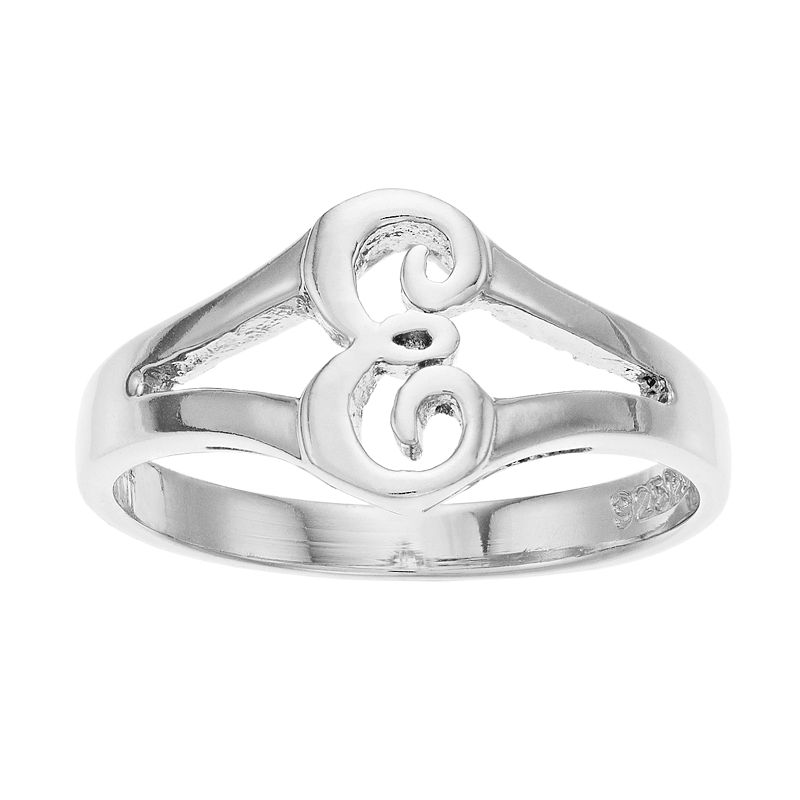 Traditions Jewelry Company Sterling Silver Initial Ring, Womens, Size: 7, 