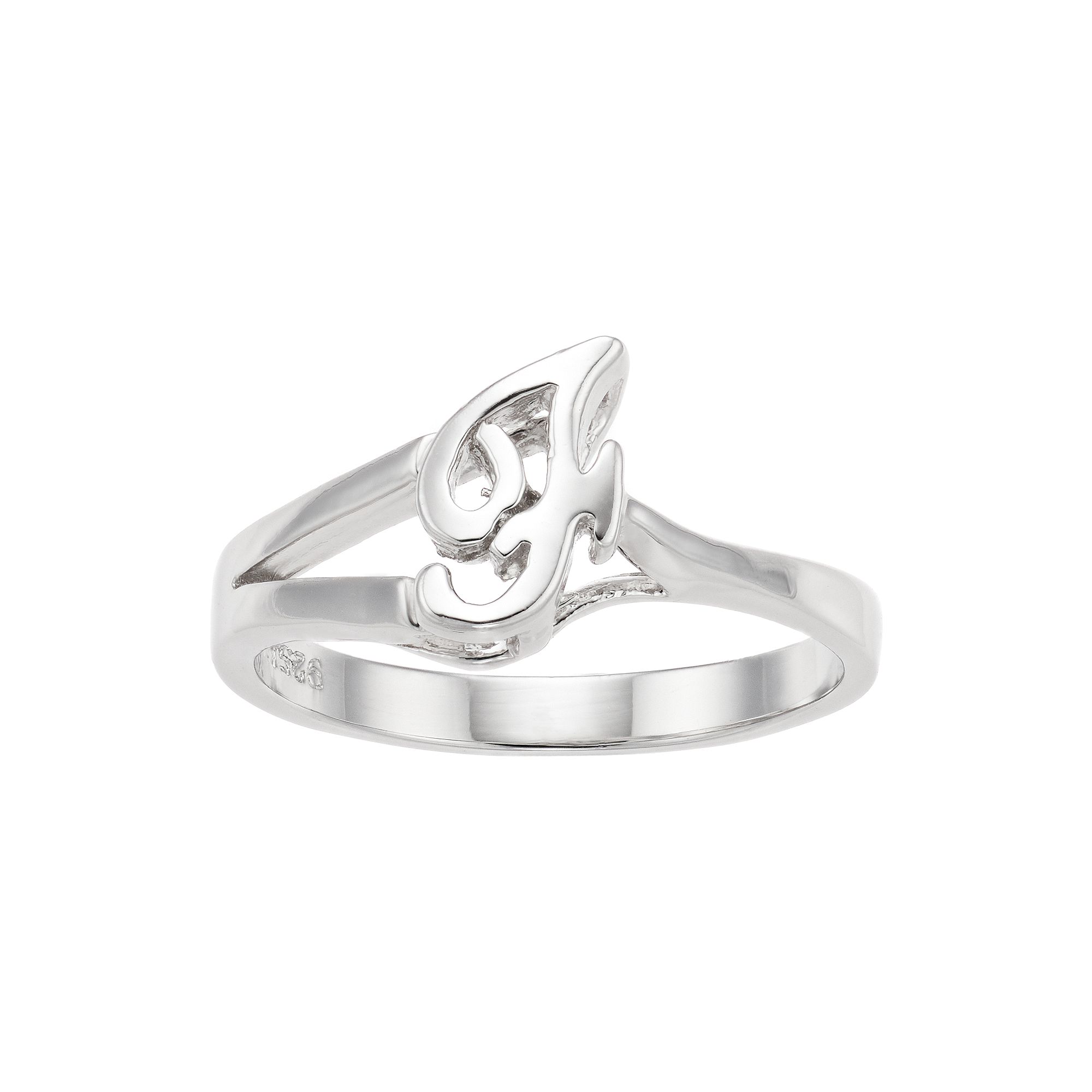 Traditions Jewelry Company Sterling Silver Initial Ring, Womens, Size: 7, 