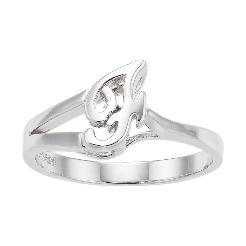 Traditions Jewelry Company Sterling Silver Initial Ring, Women's, Size: 9, F