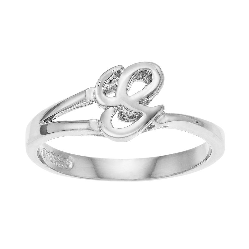 Traditions Jewelry Company Sterling Silver Initial Ring, Womens, Size: 5, 