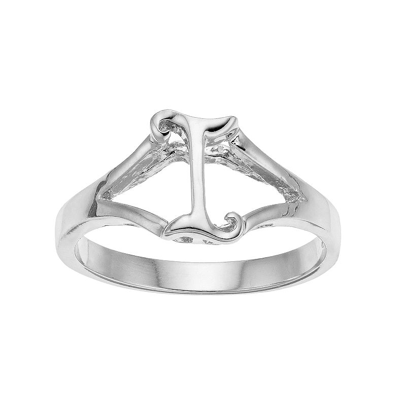 Traditions Jewelry Company Sterling Silver Initial Ring, Womens, Size: 5, 