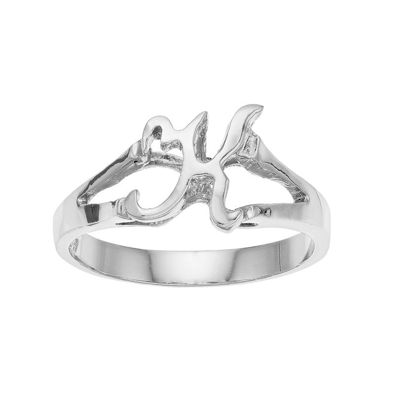 Traditions Jewelry Company Sterling Silver Initial Ring, Women's, Size: 5, K