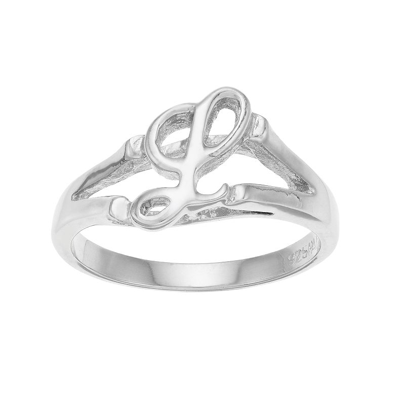 Traditions Jewelry Company Sterling Silver Initial Ring, Womens, Size: 9, 