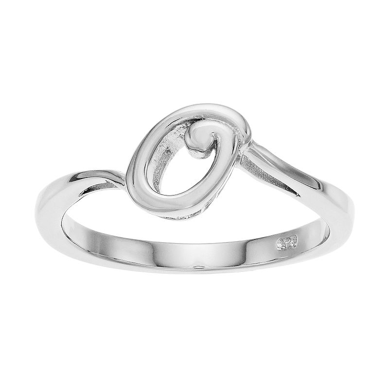 Traditions Jewelry Company Sterling Silver Initial Ring, Womens, Size: 9, 