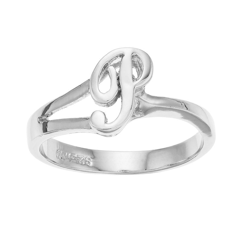 Traditions Jewelry Company Sterling Silver Initial Ring, Womens, Size: 7, 