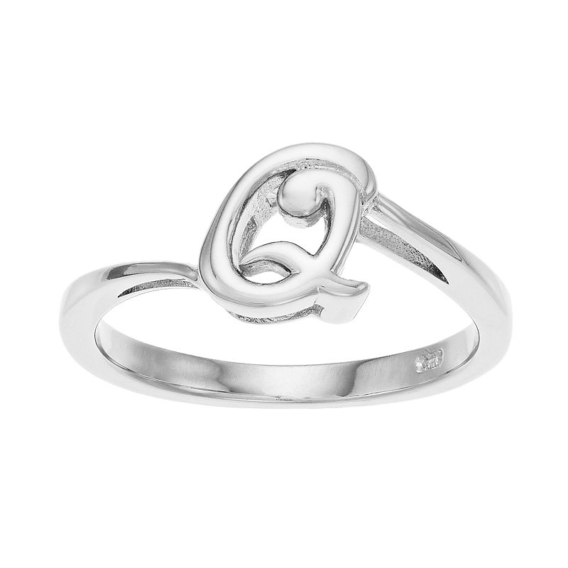 Traditions Jewelry Company Sterling Silver Initial Ring, Women's, Size: 6, Q