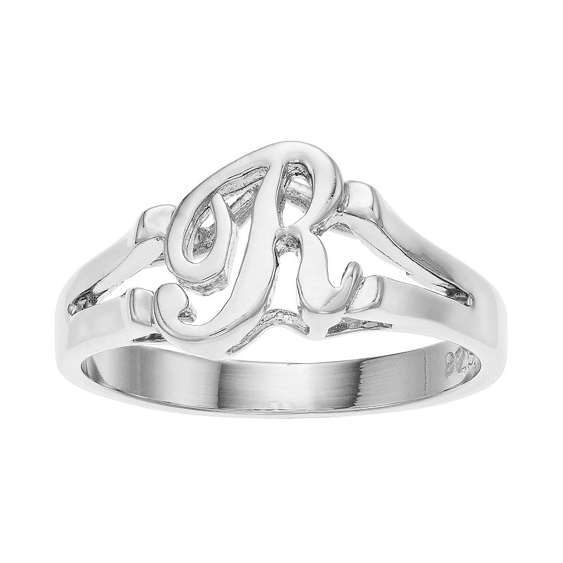Traditions Jewelry Company Sterling Silver Initial Ring, Women's, Size: 10