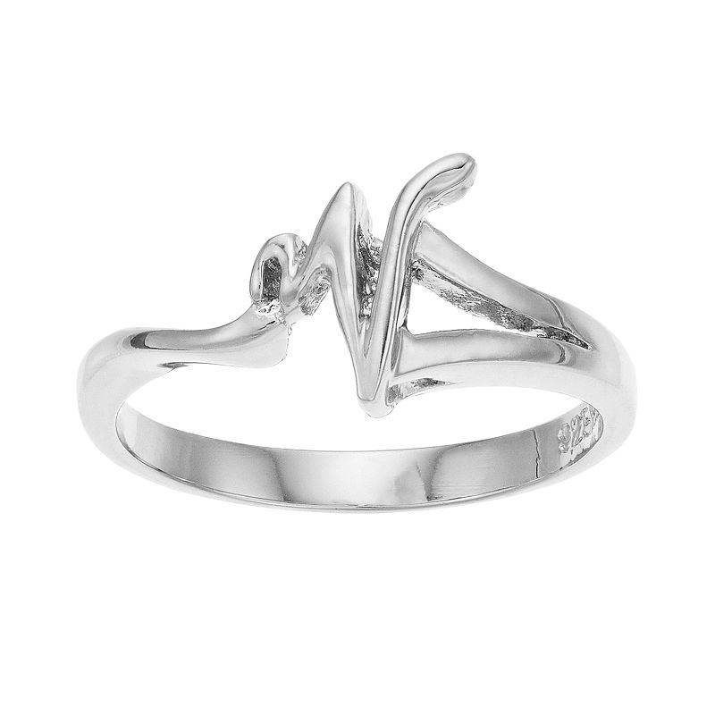 Traditions Jewelry Company Sterling Silver Initial Ring, Womens, Size: 7, 