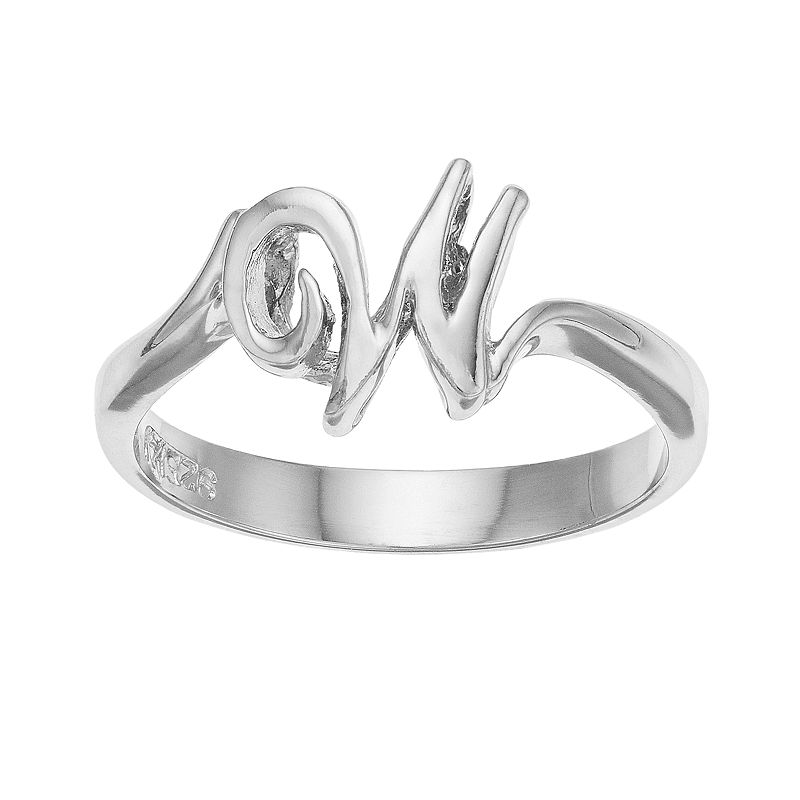 Traditions Jewelry Company Sterling Silver Initial Ring, Women's, Size: 5