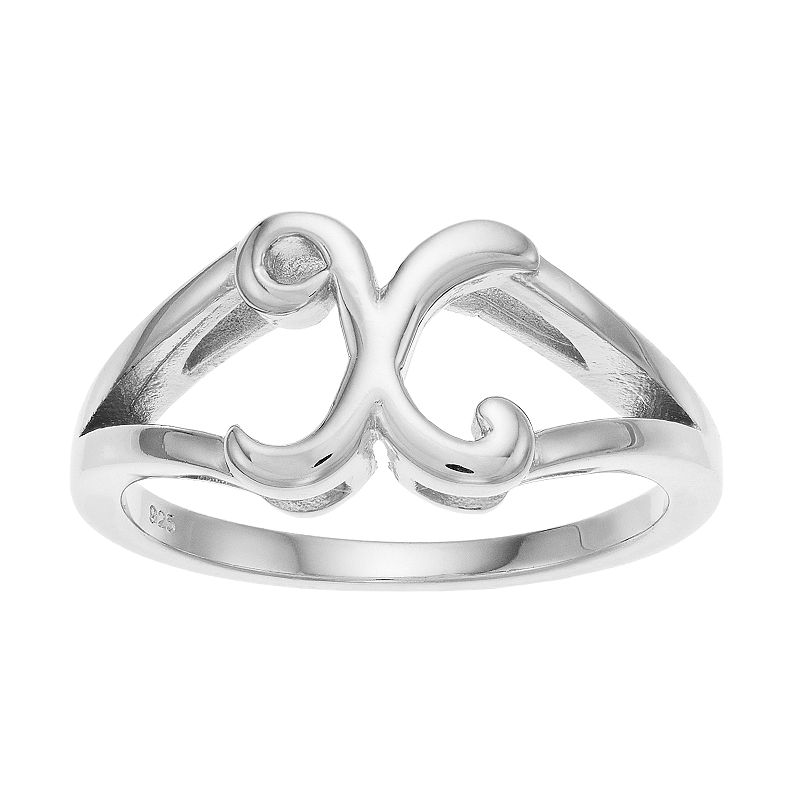 Traditions Jewelry Company Sterling Silver Initial Ring, Womens, Size: 10,