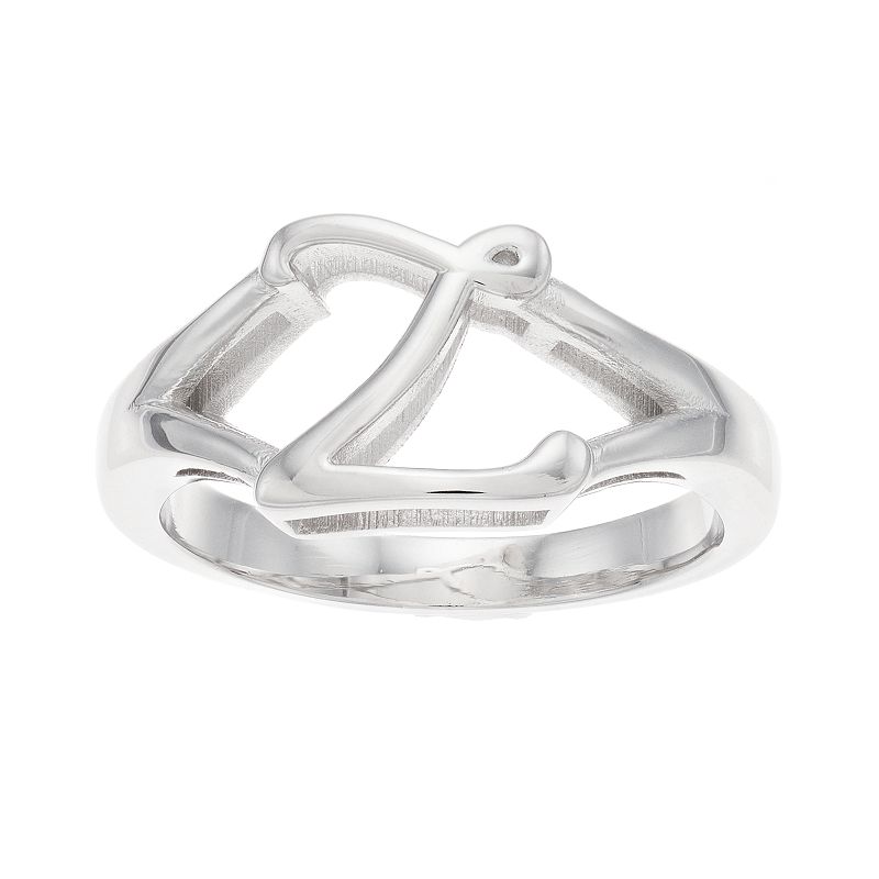 Traditions Jewelry Company Sterling Silver Initial Ring, Women's, Size: 7