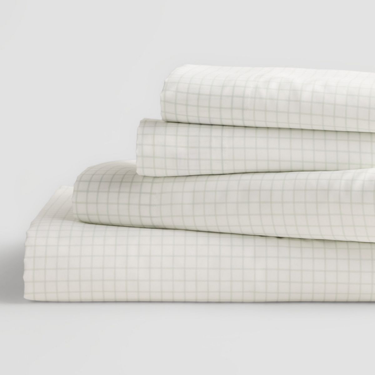 The Big One® Extra Soft Sheet Set with Pillowcases - Aqua Grid, QUEEN SET