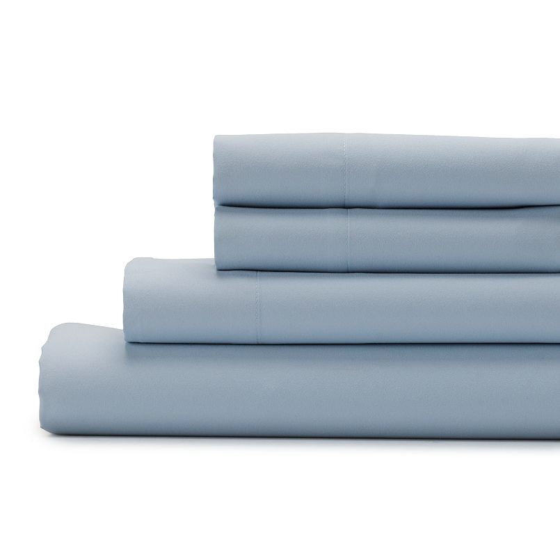 stack of light blue sheets