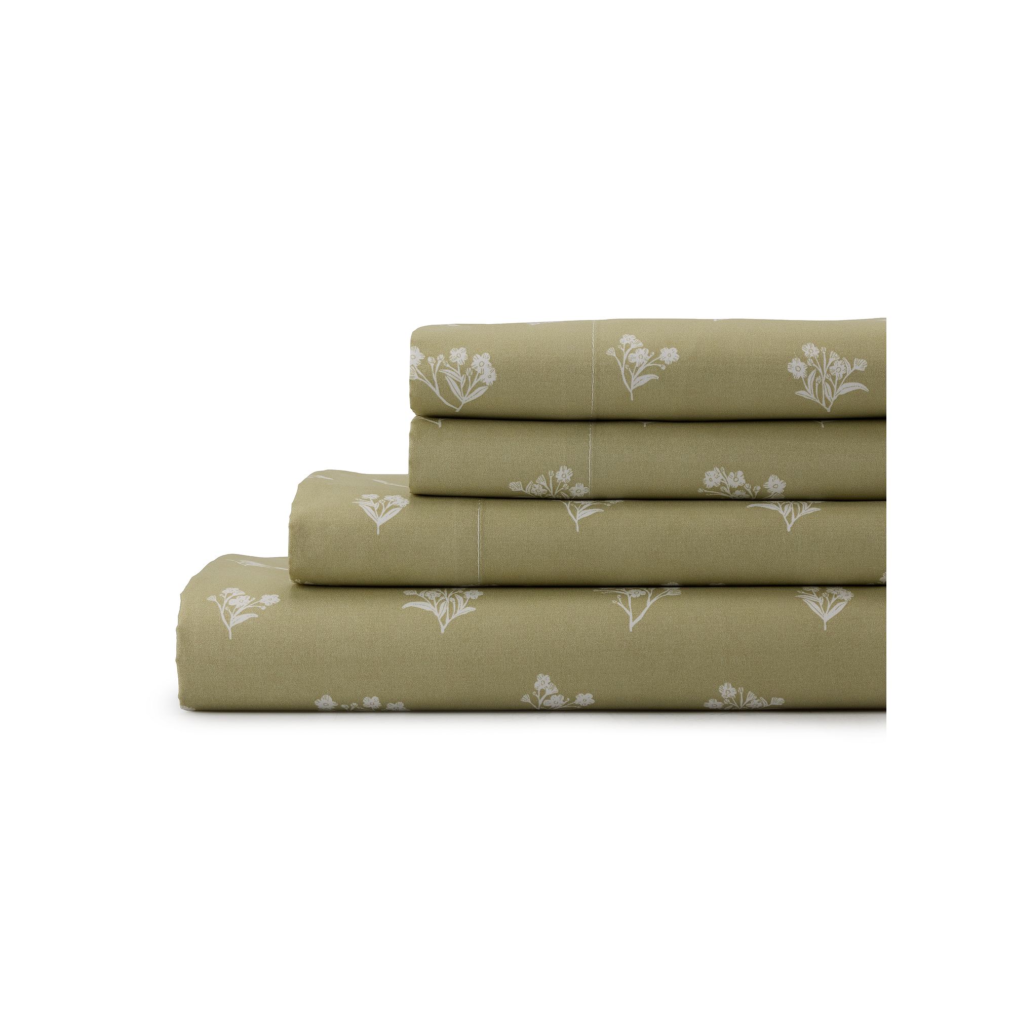 The Big One® Extra Soft Sheet Set or Pillowcases, Green Floral