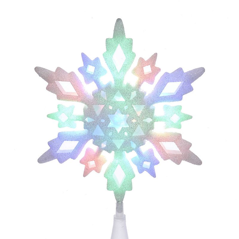 Kurt Adler 10-in. Multi-Colored LED Glitter Snowflake Treetop, Multicolor