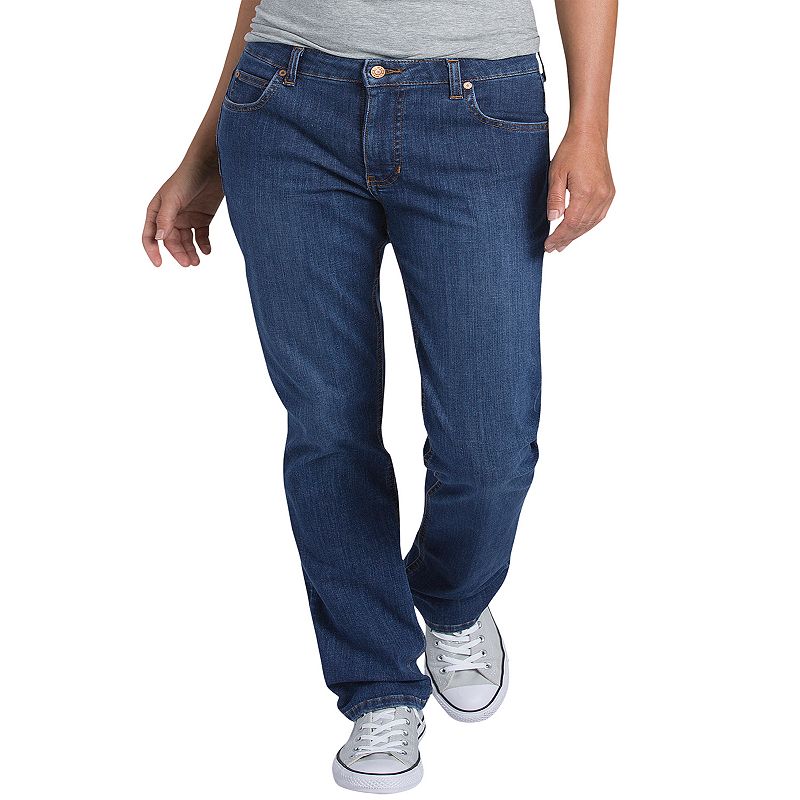 UPC 889440235018 product image for Women's Dickies Perfect Shape Straight-Leg Jeans, Size: 12 Regular, Red Overfl | upcitemdb.com