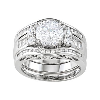 Classic Treasures Sterling Silver Cubic Zirconia Ring Set