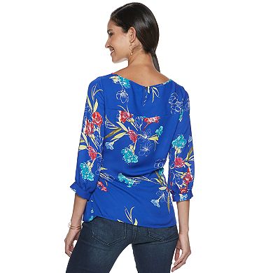 Juniors Womens Apt. 9 BOAT NECK BLOUSE W/ TIE