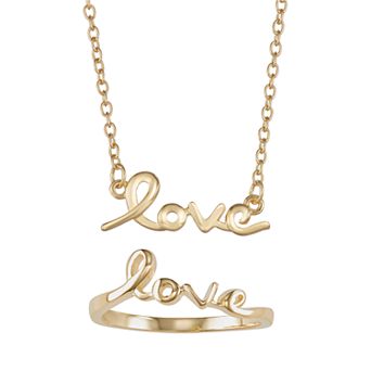 Necklace & Ring 2 pc "Love" Jewelry Set