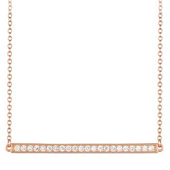 Cubic Zirconia Bar Necklace