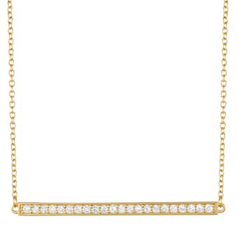 Cubic Zirconia Bar Necklace