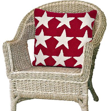 Liora Manne Liora Manne Frontporch Stars Indoor/Outdoor Pillow Red 18" Square
