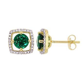 Stella Grace 10K Gold Gemstone & Diamond Accent Frame Earrings
