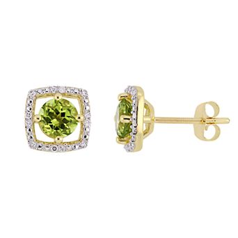 Stella Grace 10K Gold Gemstone & Diamond Accent Frame Earrings