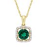Stella Grace 10K Gold Gemstone & 1/10 ct. T.W. Diamond Frame Pendant Necklace