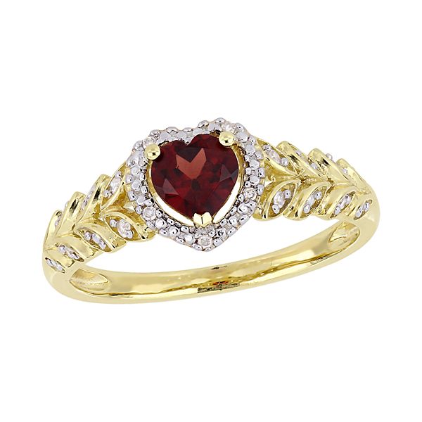 Stella Grace 10K Gold Heart Gemstone & Diamond Accent Ring