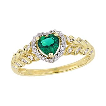 Stella Grace 10K Gold Heart Gemstone & Diamond Accent Ring
