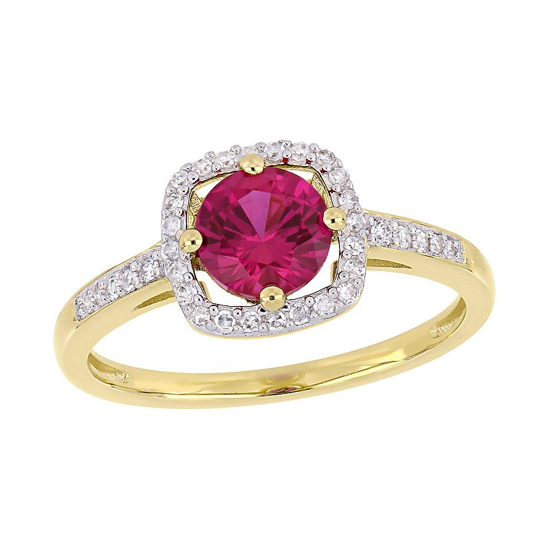 Stella Grace 10K Gold Gemstone & Diamond Accent Ring, Women's, 