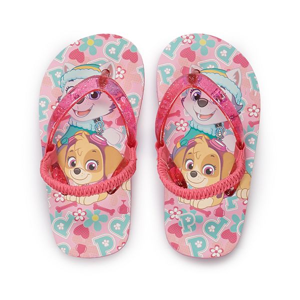Paw Patrol NWT Pink Flip Flops With Elastic Heel Strap Toddler Size 5/6 A6 