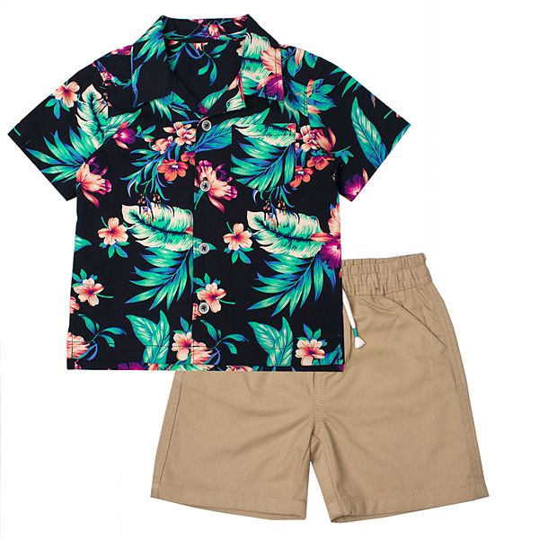 Vest Shorts Set Polyester Crew Neck Short Sleeves Summer Multicoloured jolly rascals Boys Shirt