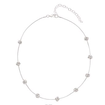 You're Invited… Silver Tone Simulated Stone Ball Detail Collar Necklace