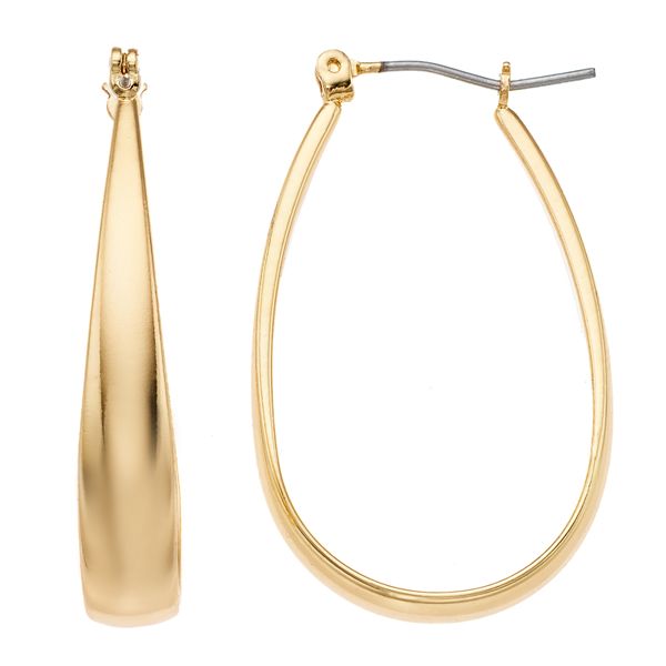 Napier Oval Hoop Earring - Gold Tone