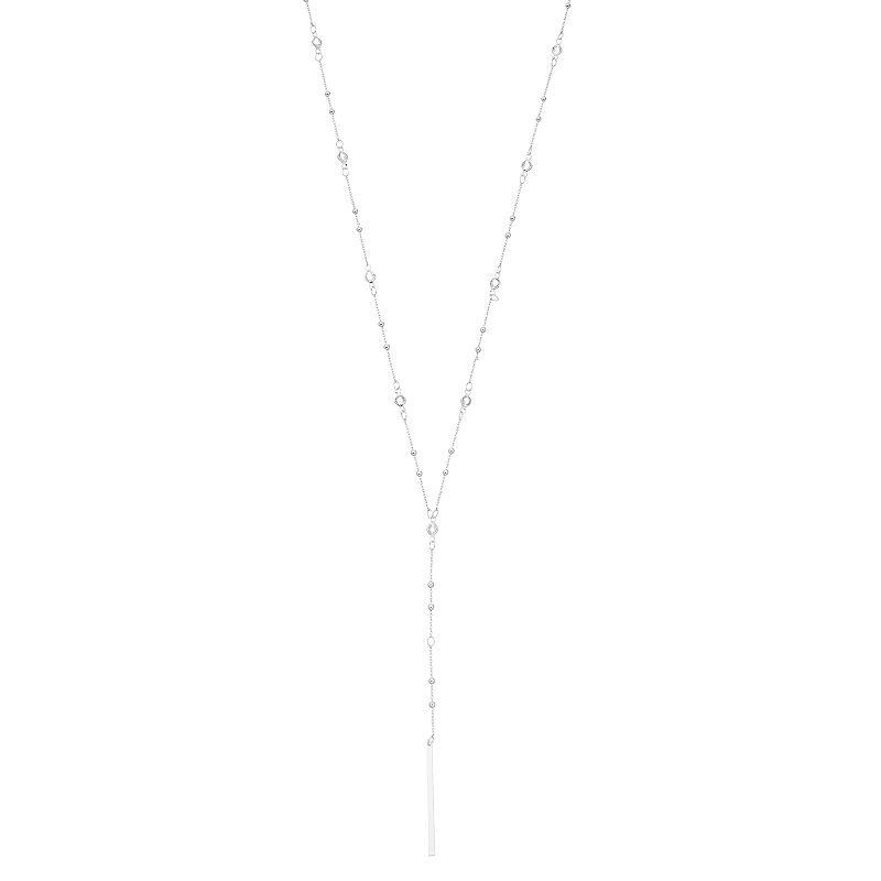 Youre Invited Silver Tone Simulated Stone Y-Necklace, Womens