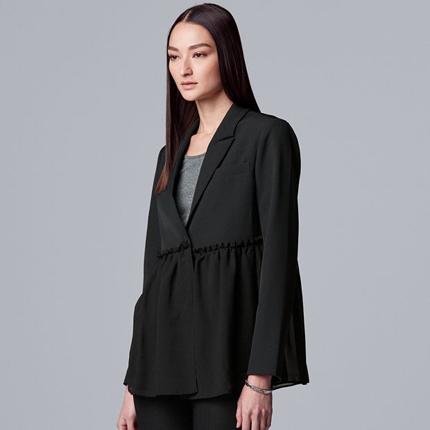 Women's Simply Vera Vera Wang Chiffon Peplum-Hem Blazer