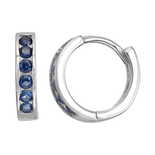 Junior Jewels Kids' Sterling Silver Simulated Birthstone Huggie Hoop