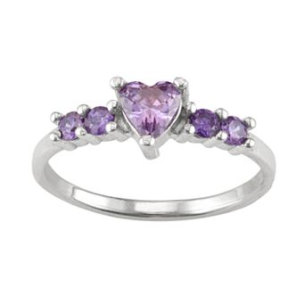 Junior Jewels Kids' Sterling Silver Birthstone Heart Ring