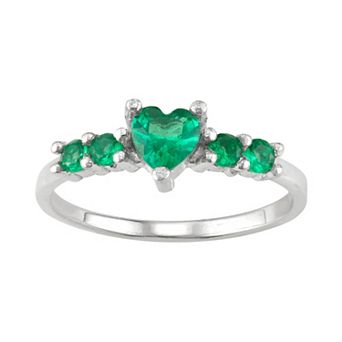 Junior Jewels Kids' Sterling Silver Birthstone Heart Ring