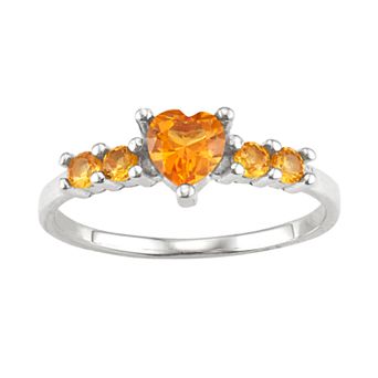 Junior Jewels Kids' Sterling Silver Birthstone Heart Ring