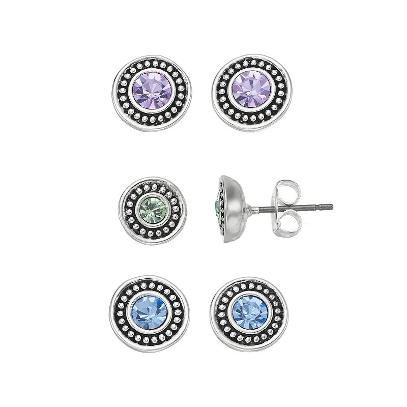 Napier Simulated Crystal Stud Earring Set, Womens, Multicolor