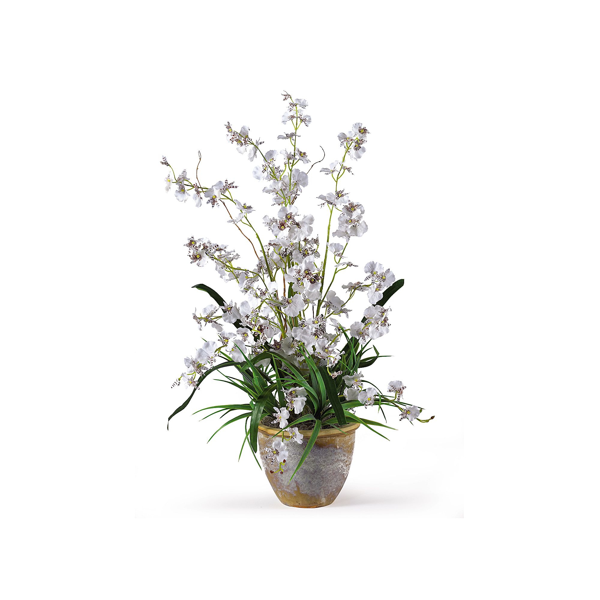 nearly natural Dancing Lady Silk Orchid Floral Arrangement, White
