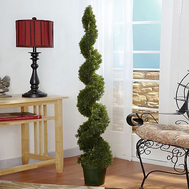 nearly natural 5-ft. Silk Cedar Spiral Tree