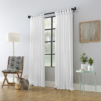 Archaeo Washed Cotton Semi-Sheer Twist Tab Single Curtain Panel